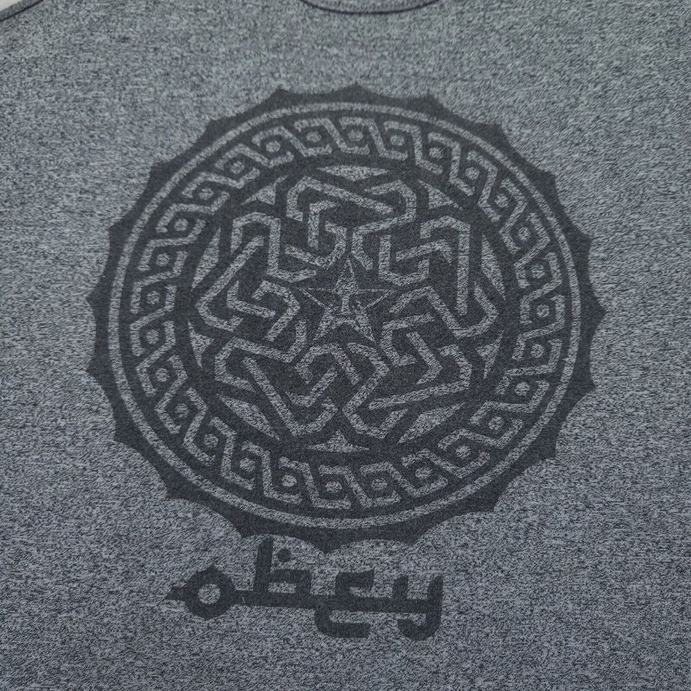 Obey Gray Mandala Racerback Tank Top Size S - Picture 2 of 8